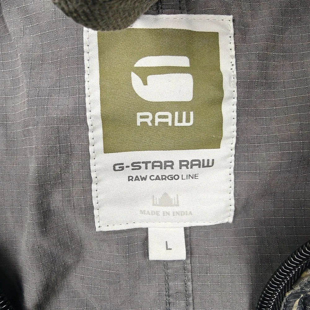 G-Star Raw Jacket Mens Large Gray Camo Powel G-13 Cargo Hooded Windbreaker